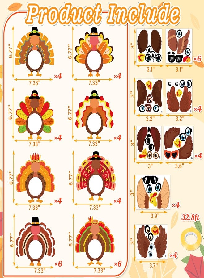Eternity sky 36pcs Thanksgiving Crafts for Kids - Fall Turkey DIY Picture Frame, Thankful Paper Cutouts with Photo Kit for Classroom Bulletin Board Decorations - Image 4